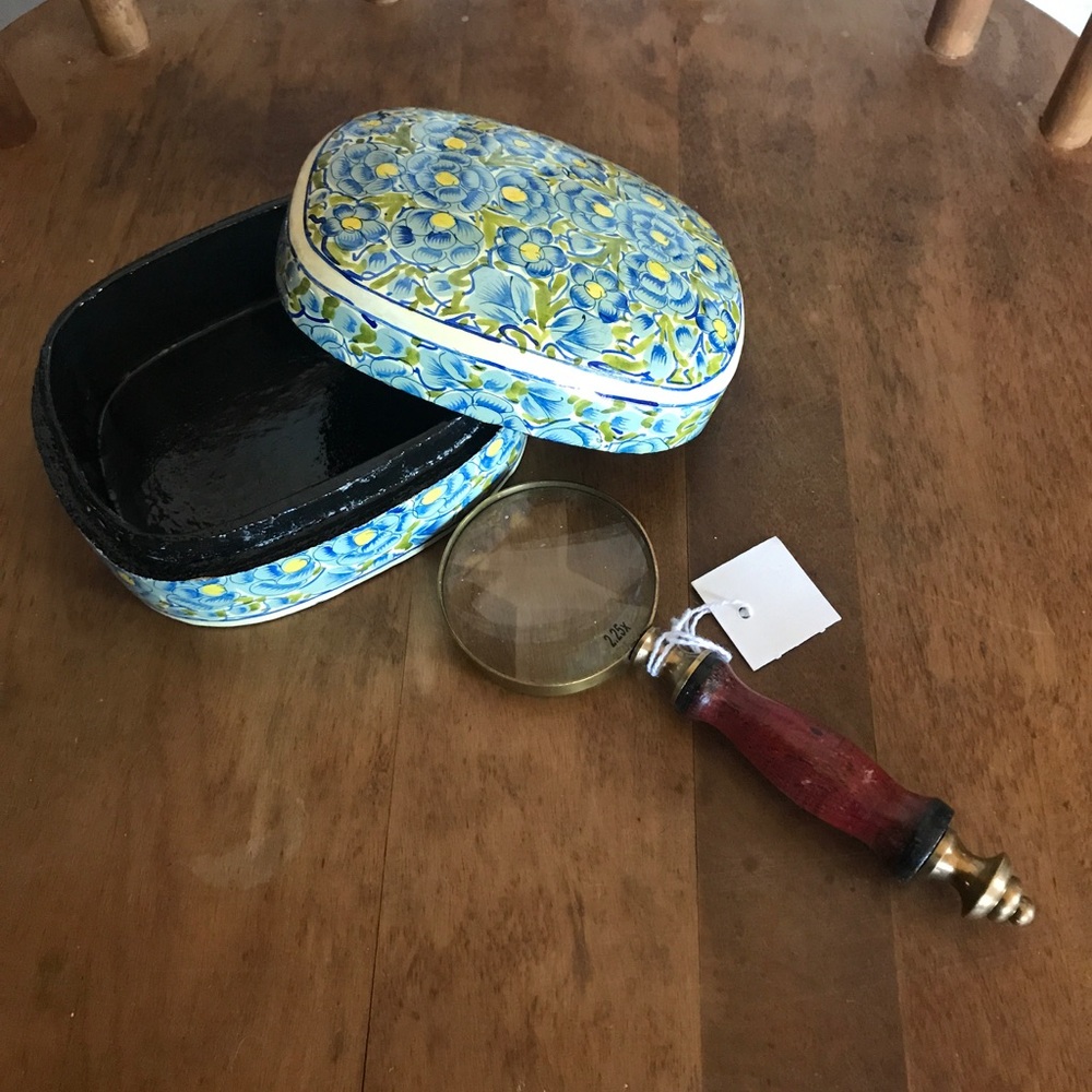 ❌ SOLD  Desk Box & Magnifying Glass